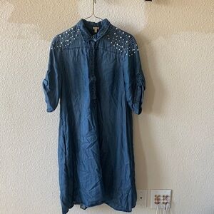 Reba Blue Denim Shirt Dress